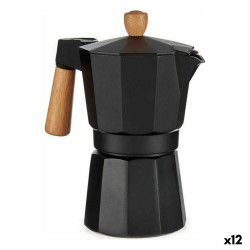 Italian Coffee Pot A611BQ-6 T Brown Black Wood Aluminium 300 ml (12 Units)