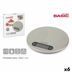 Báscula Digital de Cocina Basic Home Plateado 20 x 2,1 cm (6 Unidades)