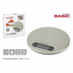 Digital Kitchen Scale Basic Home Silver 20 x 2,1 cm (6 Units)