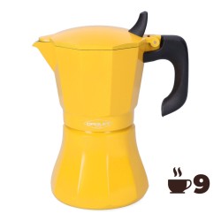 Italian Coffee Pot Oroley Petra Mustard Aluminium 9 Cups