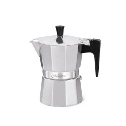 Cafetera Italiana Feel Maestro MR-1666-3 Negro Plateado Aluminio 150 ml 3 Tazas