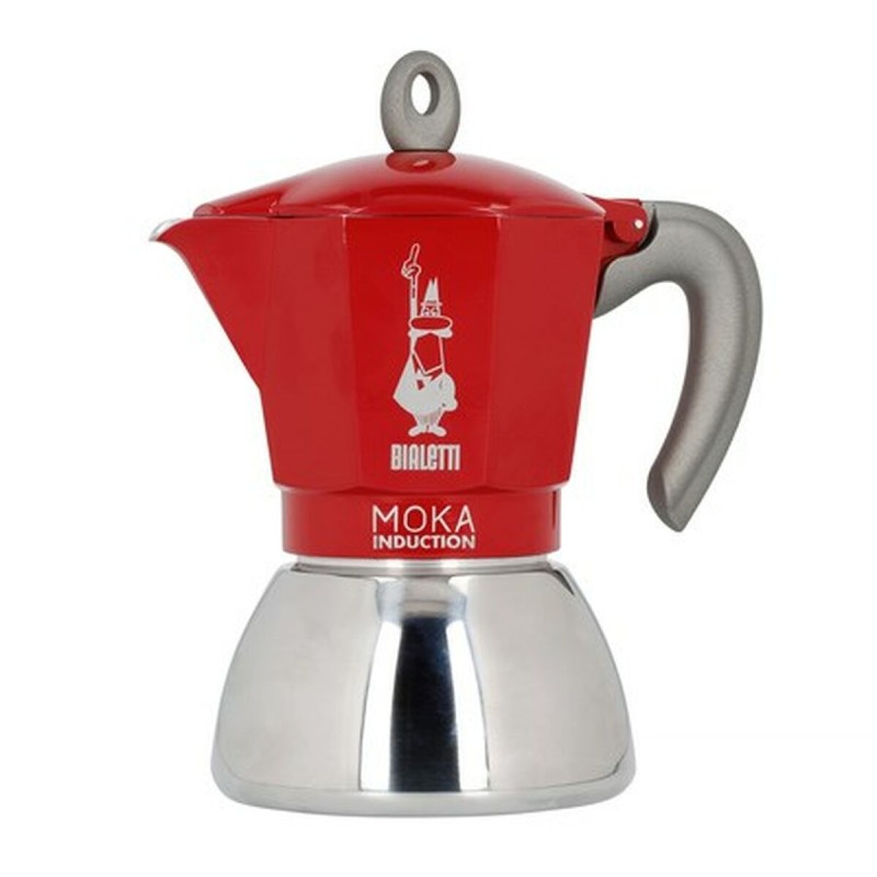 Cafetera Italiana Bialetti Moka Induction Rojo Metal