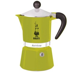 Italian Coffee Pot Bialetti Rainbow Green Aluminium Thermoplastic 270 ml