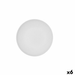 Deep Plate Bidasoa Fosil White Ceramic 21 x 21 x 4,7 cm (6 Units)