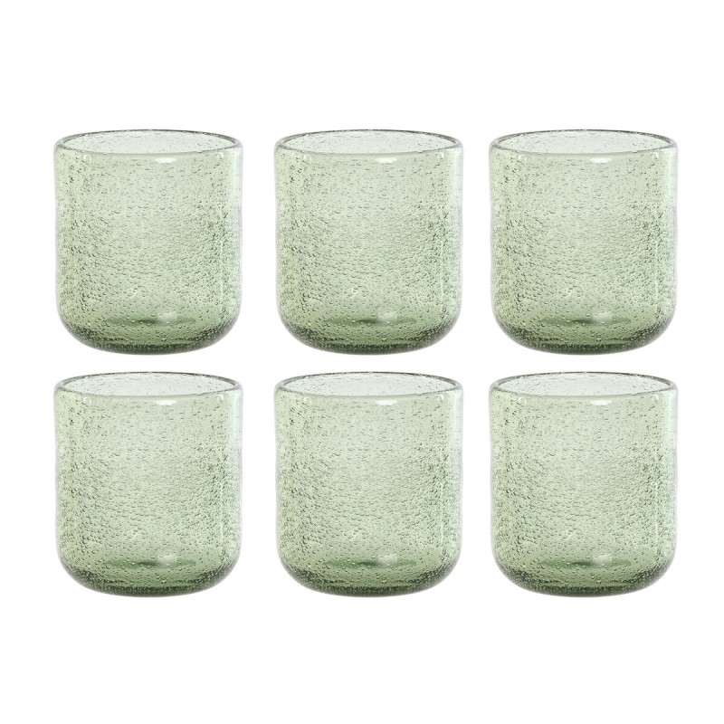 Set de Vasos Home ESPRIT Verde Cristal 320 ml (6 Unidades)