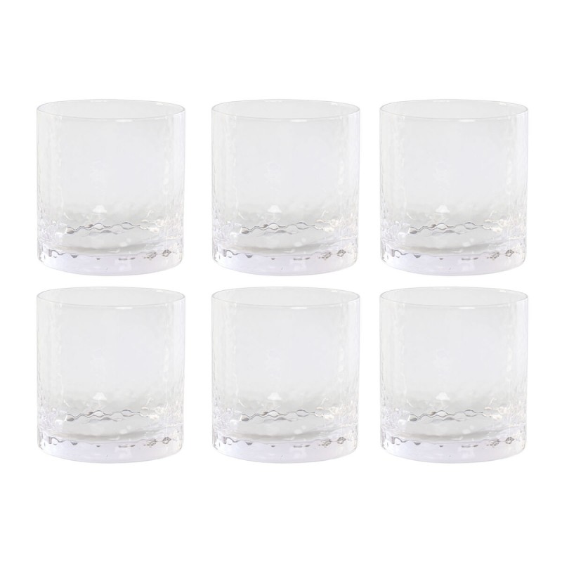 Set de Vasos Home ESPRIT Transparente Cristal Con relieve (6 Unidades)