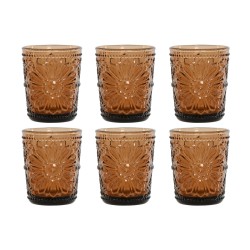 Set of glasses Home ESPRIT Amber Crystal (6 Units)