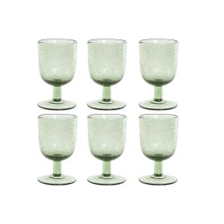 Set of cups Home ESPRIT Green Crystal 300 ml 8 x 8 x 14 cm (6 Units)