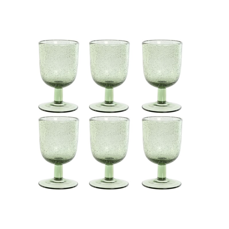 Set de Copas Home ESPRIT Verde Cristal 300 ml 8 x 8 x 14 cm (6 Unidades)