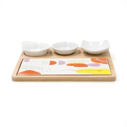 Set para servir Quid Kaleido Multicolor Madera 23 x 19,5 x 3,5 cm 5 Piezas