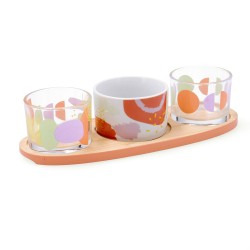 Serving set Quid Kaleido Multicolour Wood 25 x 10 x 5,5 cm (4 Pieces)