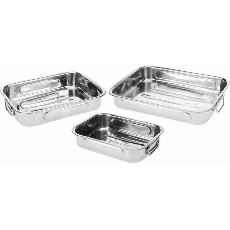 Set of Food Trays Excellent Houseware a12402130 Stainless steel 27 x 20 x 6 cm 31 x 23 x 6 cm 36 x 27 x 6 cm (3 Units)