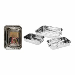 Set of Food Trays Excellent Houseware a12402130 Stainless steel 27 x 20 x 6 cm 31 x 23 x 6 cm 36 x 27 x 6 cm (3 Units)