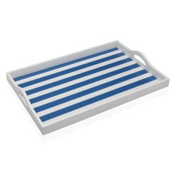 Bandeja Versa Azul Madera MDF 30 x 5 x 45 cm Rayas