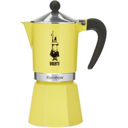 Cafetera Italiana Bialetti Rainbow Amarillo Metal 6 Tazas