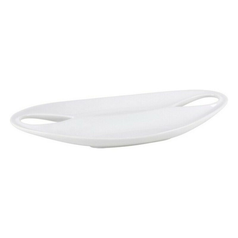 Plateau Etrusca Double Porcelaine Blanc (36,5 x 18 x 4,5 cm)