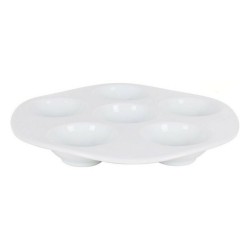 Snack Bowl Inde 729c3 White Porcelain 6 compartments