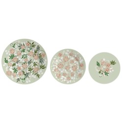 Plato Llano DKD Home Decor Porcelana Tradicional 27 x 27 x 3 cm 18 Piezas