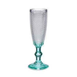 Coupe de champagne Turquoise Points verre 6 Unités (185 ml)