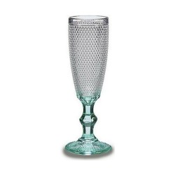 Coupe de champagne Points Transparent Turquoise verre 6 Unités (185 ml)