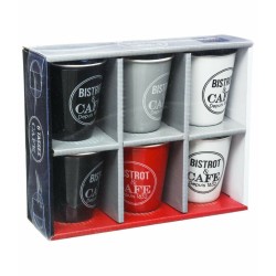 6 Piece Coffee Cup Set 5five Simply Smart Bistrot Multicolour 110 ml