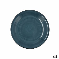 Plato de Postre Quid Vita Cerámica Azul (19 cm) (12 Unidades)