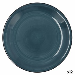 Plato Llano Quid Vita Cerámica Azul (Ø 27 cm) (12 Unidades)