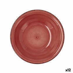 Plato Hondo Quid Vita Cerámica Rojo (ø 21,5 cm) (12 Unidades)