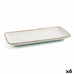 Fuente de Cocina Ariane Terra Rectangular Cerámica Beige (28 x 14 cm) (6 Unidades)