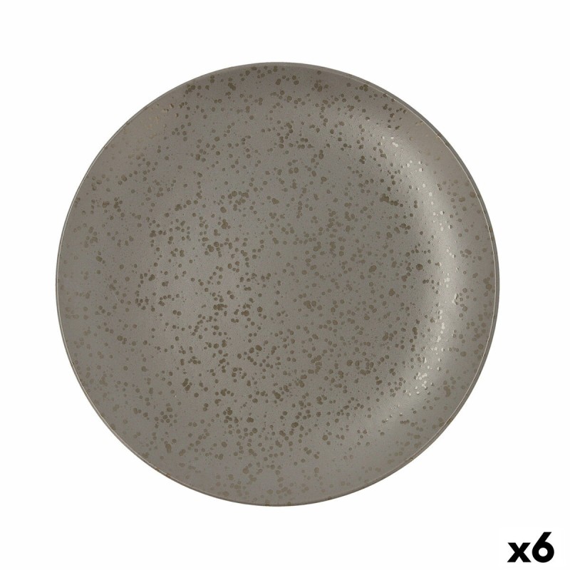 Plato Llano Ariane Oxide Cerámica Gris (Ø 31 cm) (6 Unidades)