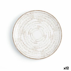 Plato Llano Ariane Tornado White Bicolor Cerámica Ø 21 cm (12 Unidades)