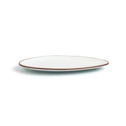 Flat plate Ariane Terra Triangular Ceramic Beige (Ø 29 cm) (6 Units)