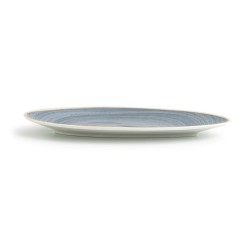 Flat Plate Ariane Terra Triangular Blue Ceramic Ø 29 cm (6 Units)