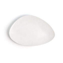 Flat plate Ariane Antracita Triangular Ceramic White (Ø 29 cm) (6 Units)