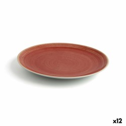 Plato Llano Ariane Terra Rojo Cerámica Ø 21 cm (12 Unidades)