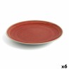 Plato Llano Ariane Terra Cerámica Rojo (Ø 31 cm) (6 Unidades)