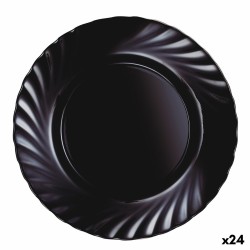 Assiette plate Luminarc Trianon Noir verre (Ø 24,5 cm) (24 Unités)