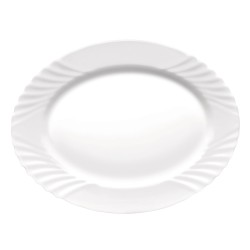 Fuente de Cocina Bormioli Rocco Ebro Ovalado Blanco Vidrio (36 cm) (12 Unidades)