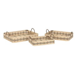 Set of trays DKD Home Decor Light brown Bamboo 54 x 43 x 9 cm (3 Units) (2 Units)