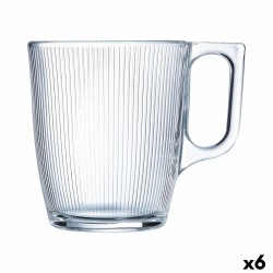 Taza Luminarc Stripy Desayuno Transparente Vidrio (250 ml) (6 Unidades)