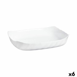 Fuente de Cocina Luminarc Smart Cuisine Rectangular Blanco Vidrio 33 x 27 cm (6 Unidades)