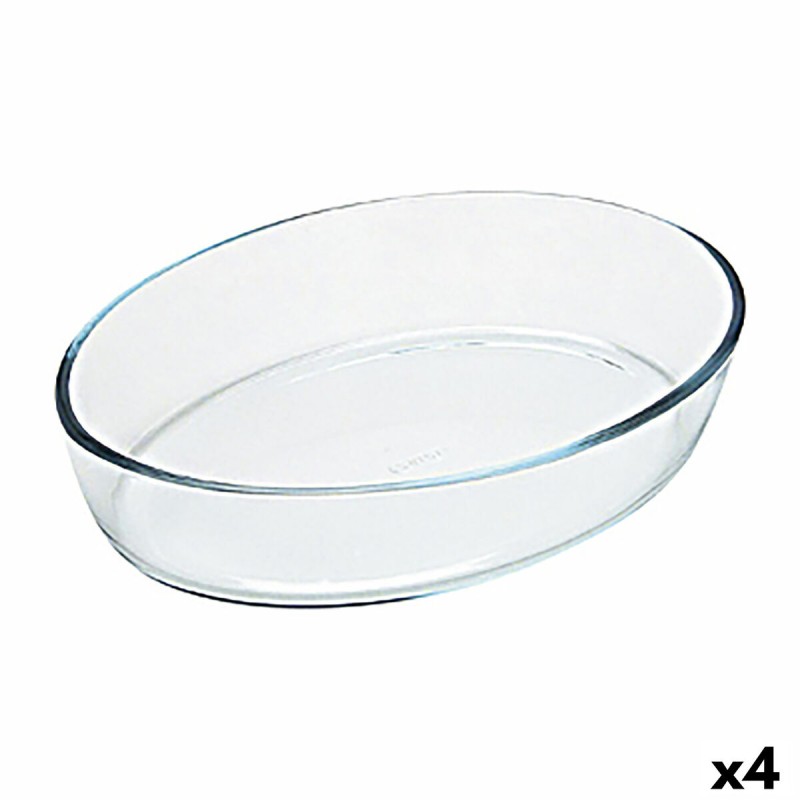 Fuente para Horno Pyrex Classic Vidrio Transparente Vidrio Ovalada 40 x 28 x 7 cm (4 Unidades)