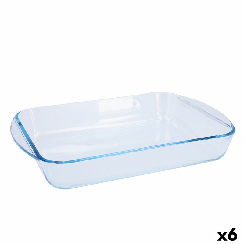 Fuente para Horno Pyrex Classic Vidrio Transparente Vidrio Rectangular 35 x 23 x 6 cm (6 Unidades)