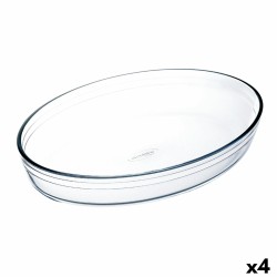 Plat de Four Ô Cuisine Ocuisine Vidrio Transparent verre Ovale 30 x 21 x 7 cm (4 Unités)