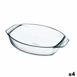 Plat de Four Pyrex Irresistible Transparent verre Ovale 39,5 x 27,5 x 7 cm (4 Unités)