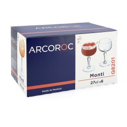 Set de Copas Arcoroc Monti Transparente Vidrio 270 ml 6 Unidades