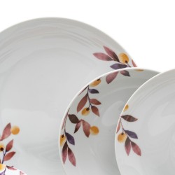 Tableware White Multicolour Porcelain Sheets 1 cm 37 x 23 x 30 cm 18 Pieces