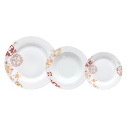 Assiettes Bordeaux Moutarde Porcelaine 1 cm 37 x 23 x 30 cm 18 Pièces