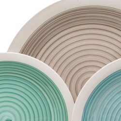 Tableware Blue Green Stoneware 1 cm 37 x 23 x 30 cm 18 Pieces