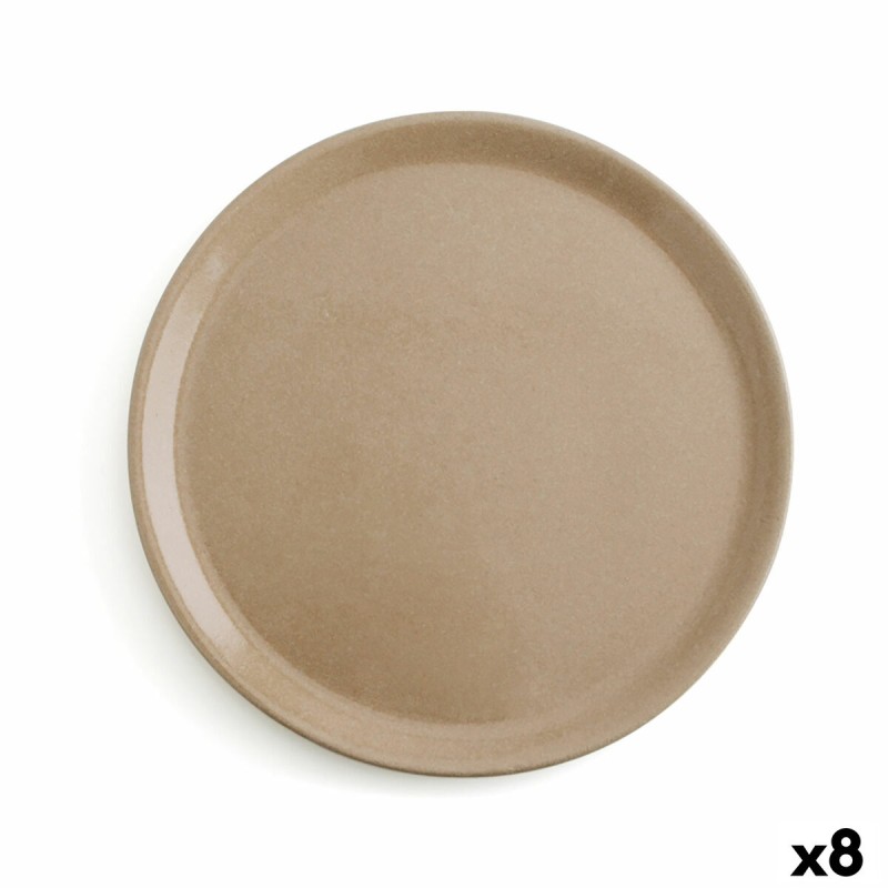 Plato Llano Anaflor Barro Anaflor Beige Barro cocido Ø 31 cm Carne (8 Unidades)